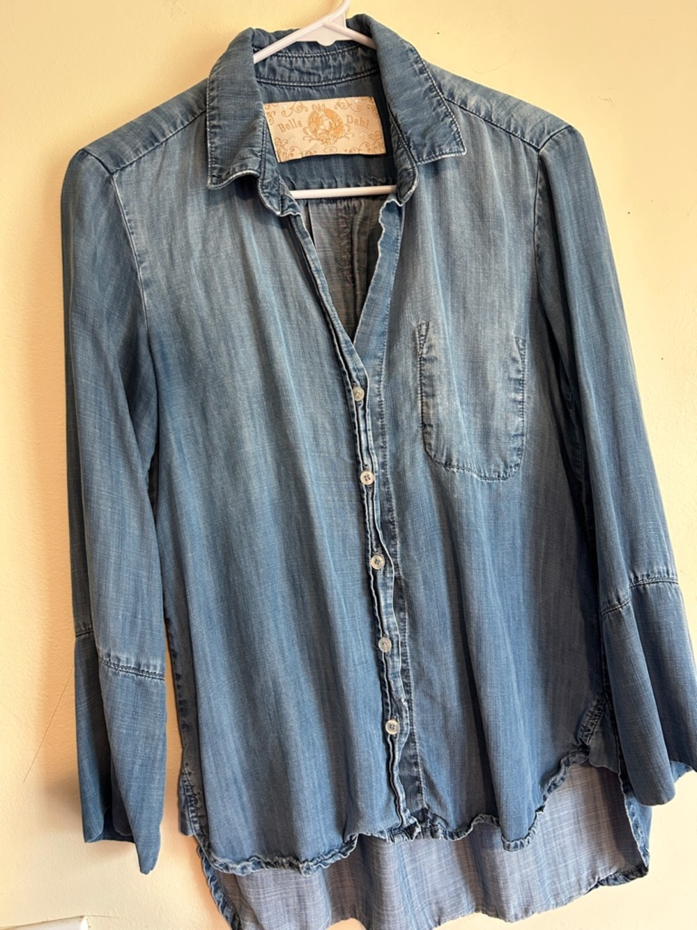 Bella Dahl Light Blue Washed Denim Shirt